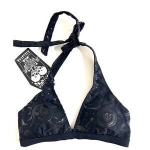 NWT Killstar Size XS‎ Bikini Top Bra Black Goth Punk Grunge